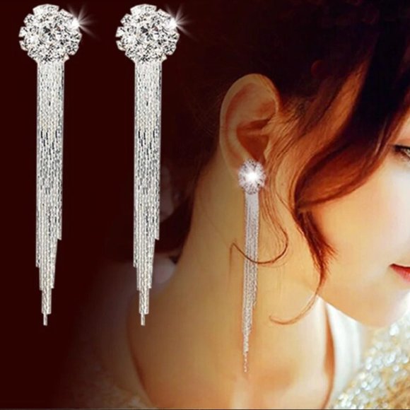 Crystal Tassel Earrings - Picture 1 of 3